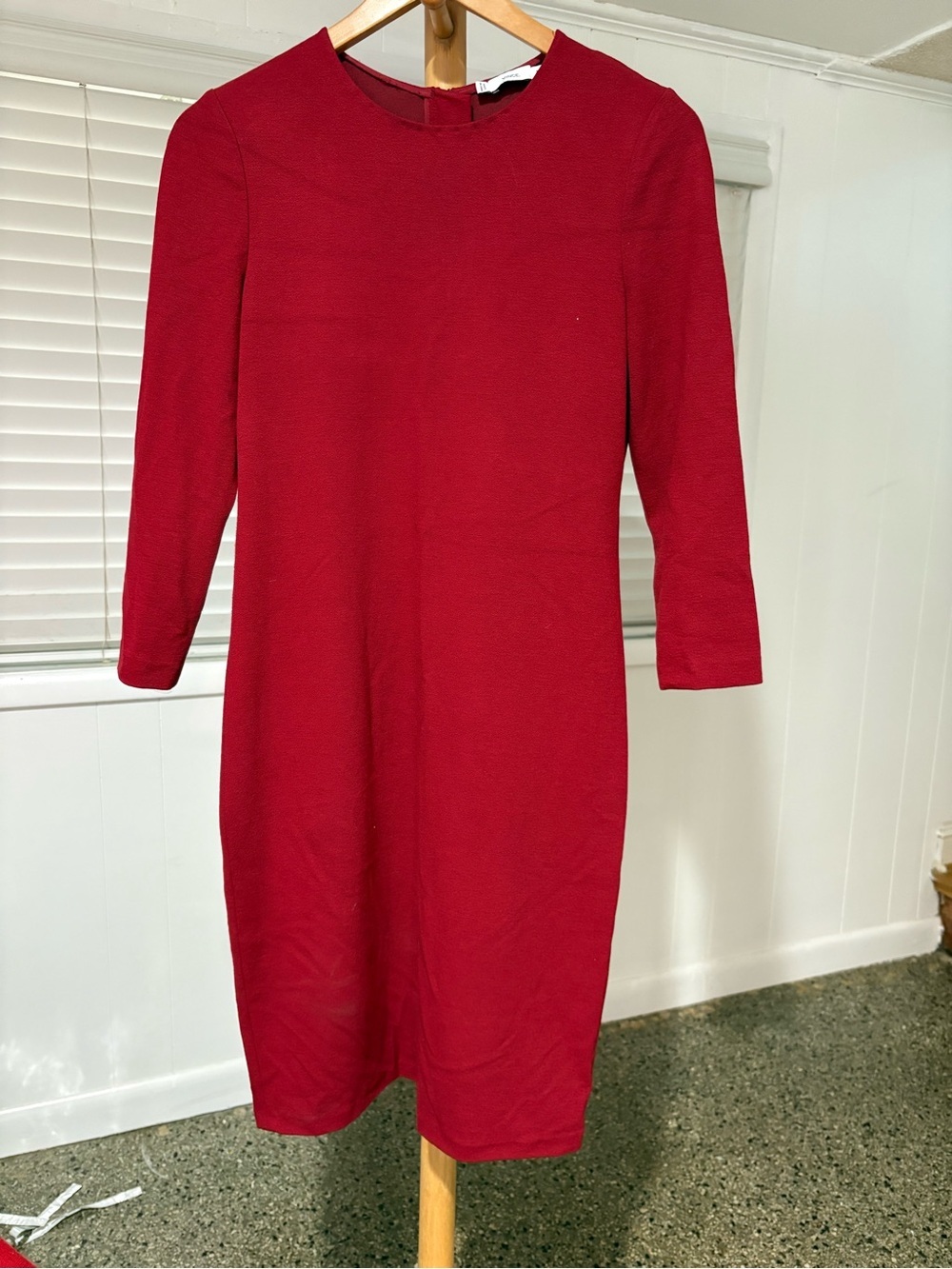 Vince - Crimson Stretch Bouclé Dress Medium Red wine